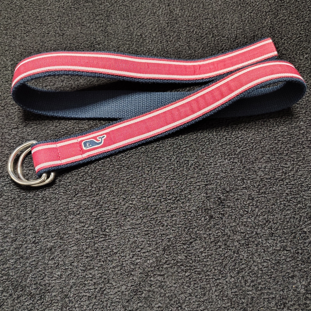 Vineyard Vines Shep And Ian Pink Navy Blue Ring Belt Size Medium